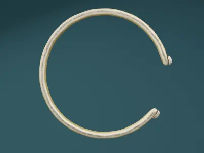 Golden Bangle Low-poly 3D model