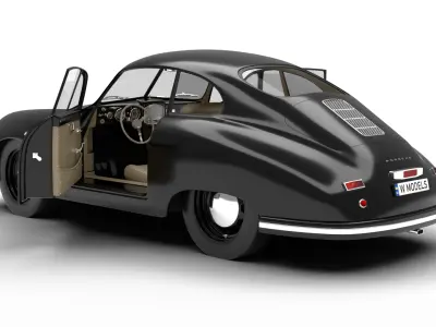 Porsche 356 1300 1952 3d model HQ 3D model