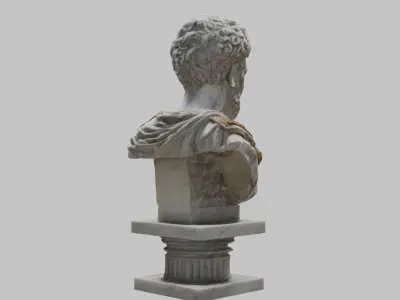 Ultra detailed 3D bust statue roman empire Low-poly 3D model
