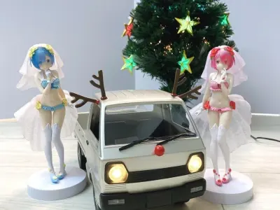 Christmas Reindeer Set for RC Car and Figure  3D print model