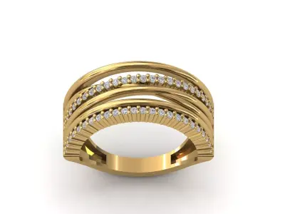 STL 3DM Print Ready Women Diamond Ring Lightweight Printable  3D print model 93