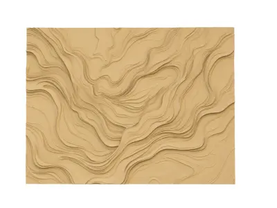 modern panel wall decor set wall relief mural CNC 122 3D model