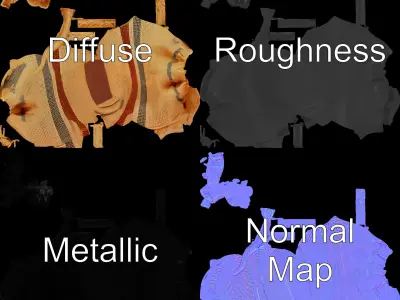 Canvas Sack Model Pack with Textured Details Low-poly 3D model