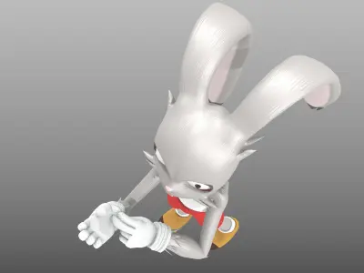 RoyRabbit - Cartoon Animal Character Low-poly 3D model