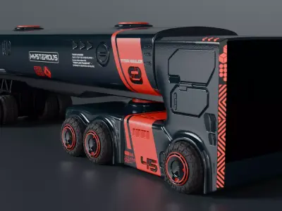 Sci-Fi Heavy Transport Truck 3D model