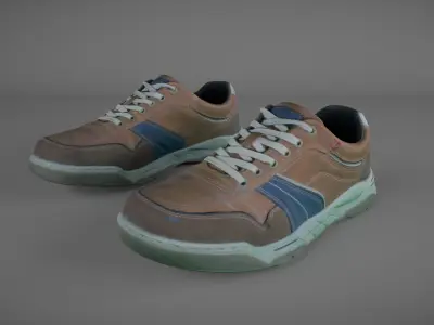 Pair of Sneakers Low-poly 3D model