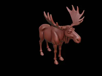 Moose Animal Sculpture 3D print model purchase