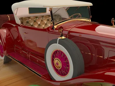 Chinese gold ingot with antique car 3D model