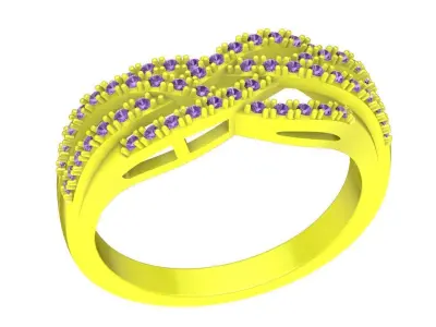 A4537 Fashion Diamond Women Ring 3D print model