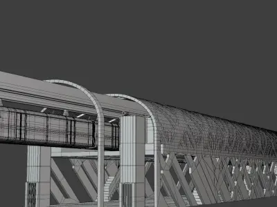 Elevated train station II 3D model