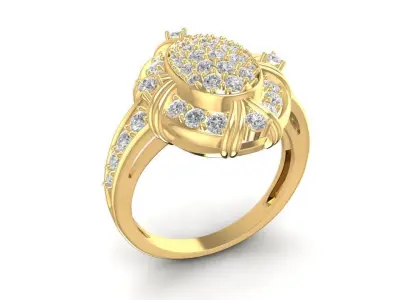 Luxury Multi-Layer Round Diamond Ring for Women 1721 3D print model
