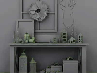 Christmas decoration set 3D model