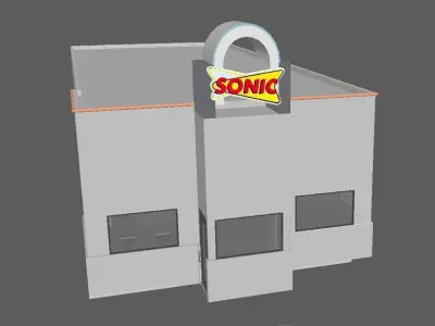 Sonic fast food restaurant Low-poly 3D model