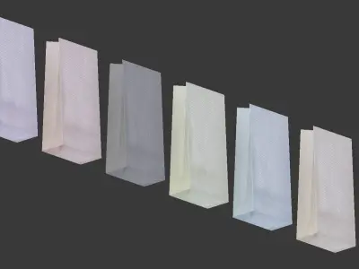 Candy Bag Pastel colored - Simple Paper Bag Low-poly 3D model