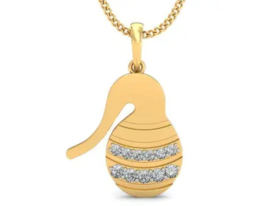 Solitaire Women Pendant 3dm STL OBJ FBX Renders Details 3D print model 31