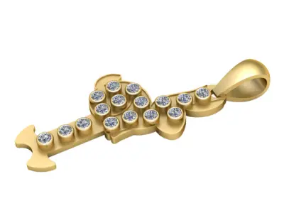 CROSS DIAMOND PENDANT 3D PRITABLE MODEL  3D print model