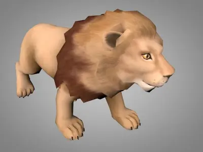 Lion or lioness Low-poly 3D model
