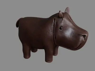 Leather Hippo Decoration 3D model