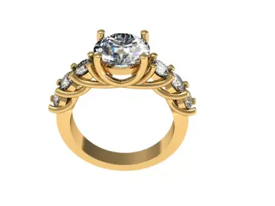 7 stones ring 3D print model