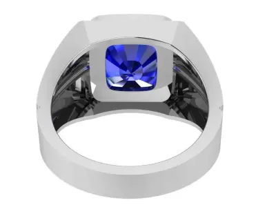 Cushion Cut Ring 4186 3D print model
