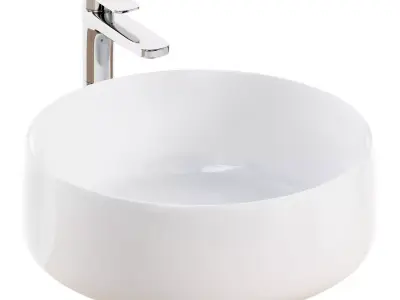 Ivory Sphere Sink Low-poly 3D model