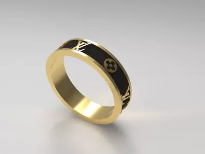 Elegant unisex ring size 18 gold and silver jewelry  3D print model