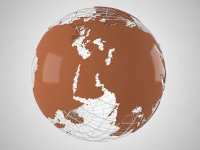 Globe News Skeleton Brown 3D model