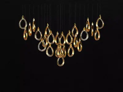 Dining Chandelier - Luxury Teardrop Pendant Lighting 3D model