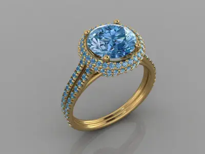 Ring solitaire diamant  Free 3D print model