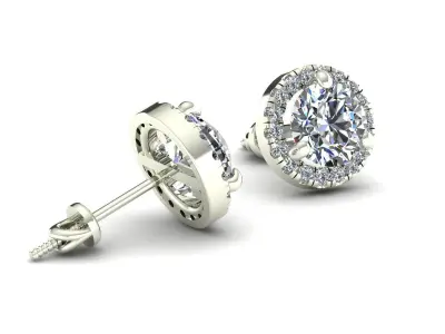 Women Diamond Earrings 3D print model 37