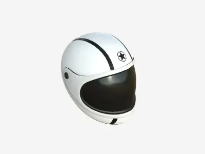 Cartoon Helmet Kart A08 White - Character Design Low-poly 3D model