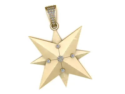 STAR DESIGN PENDANT 3D PRINTABLE MODEL  3D print model