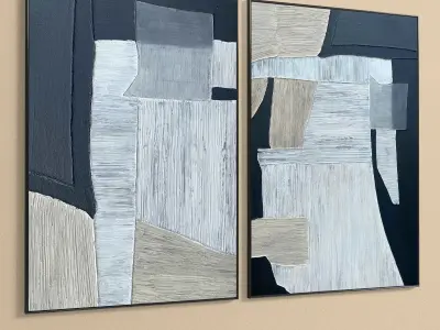 Plaster Two Photo Frame 267 Low-poly 3D model