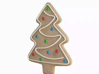 Gingerbread Cookie Tree Set 3D model