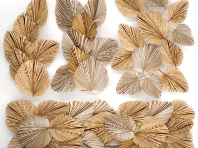 Wall panel made of dry palm leaves 227 3D model