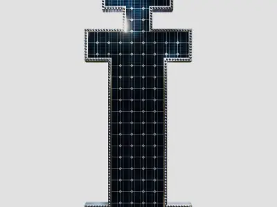 Solar Panel Letter - I 3D model