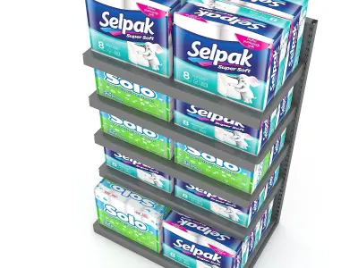 cleaning product market stand 09 Low-poly 3D model