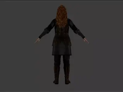 Medieval Warrior Woman Free low-poly 3D model