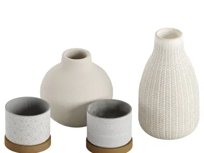Ceramic vase set 3D model