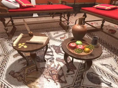 Roman house interior Low-poly 3D model