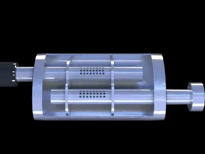 Muffler Cross-Section 3D model 3D model
