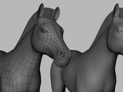 Zebra Basemesh Low-poly 3D model