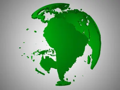 Globe Shell Dark Green 3D model