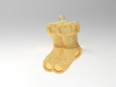 Winter socks pendant 3D model