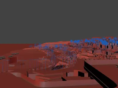 Coastal Resort Masterplan with Infinity Pool and Ocean View 3D model