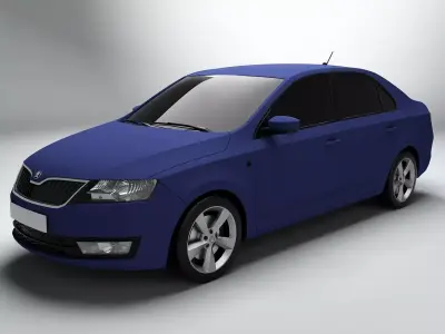 Skoda Rapid Matte Blue 3D model