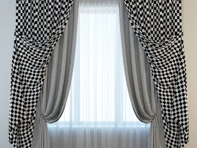Set 10 Curtains 3D model
