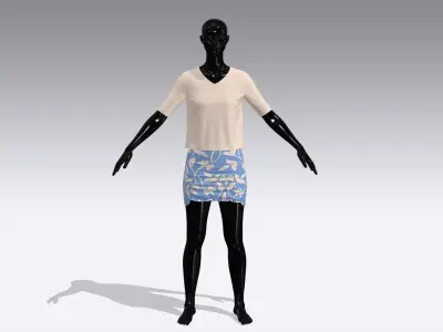 Woman Cloth Dress Low-poly 3D model