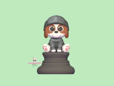 Cute Dog Chess 3D print model