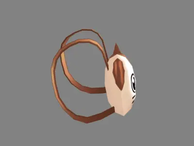 Cartoon children school bag - cat backpack Low-poly 3D model